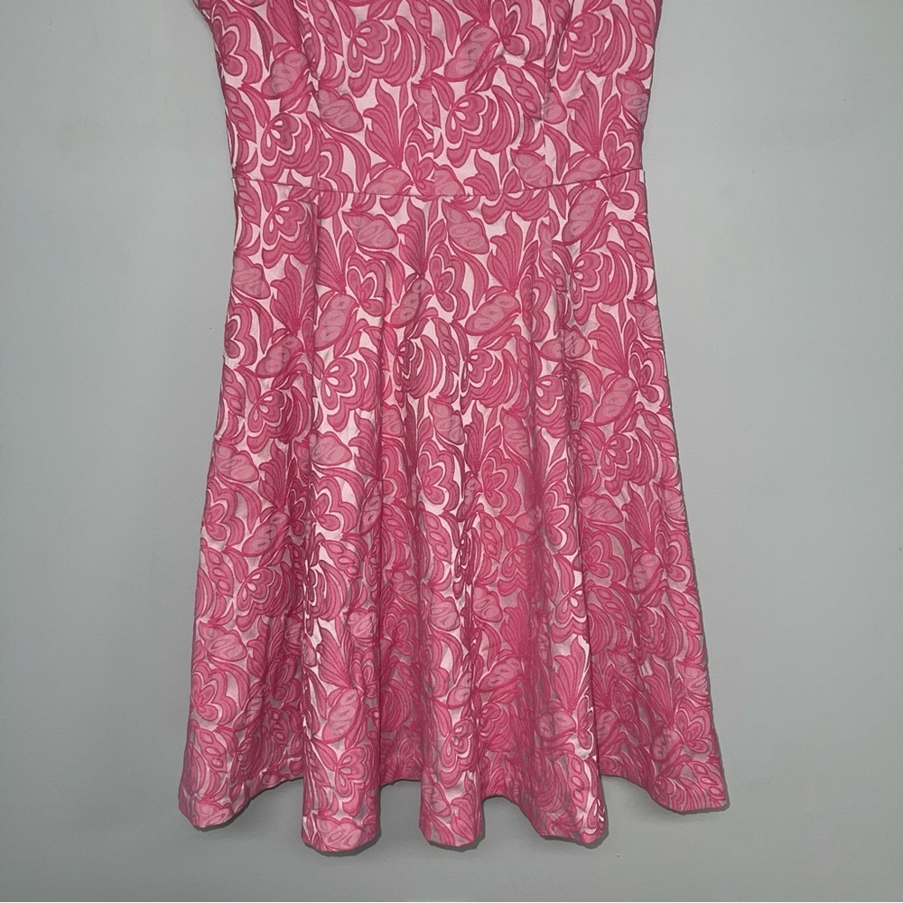 Maeve Anthropologie‎ Claribel Dress Women’s Size 4 Pink Jacquard Fit & Flare - Picture 8 of 16